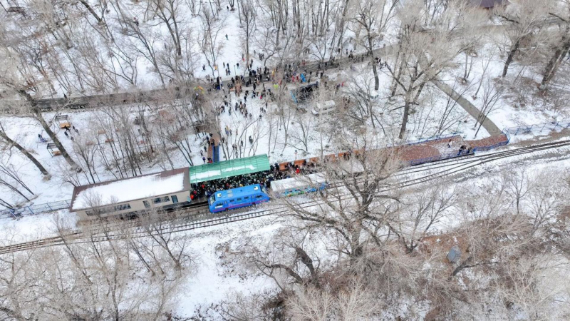 Детскую железную дорогу торжественно открыли в Семее